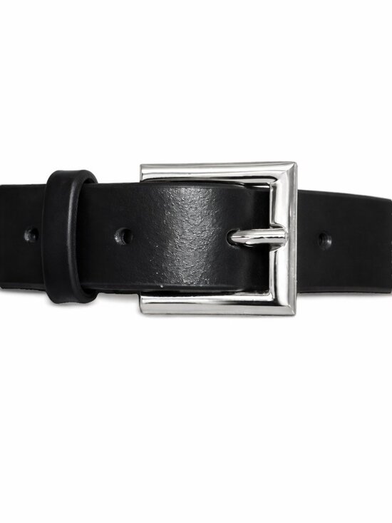 FANCI CLUB | Black \'Cladding\' Leather Skinny Belt